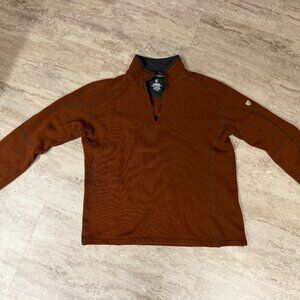 KUHL PULLOVER - MENS XL - REVEL 1/4 QUARTER ZIP SWEATER - LONG SLEEVE - COPPER